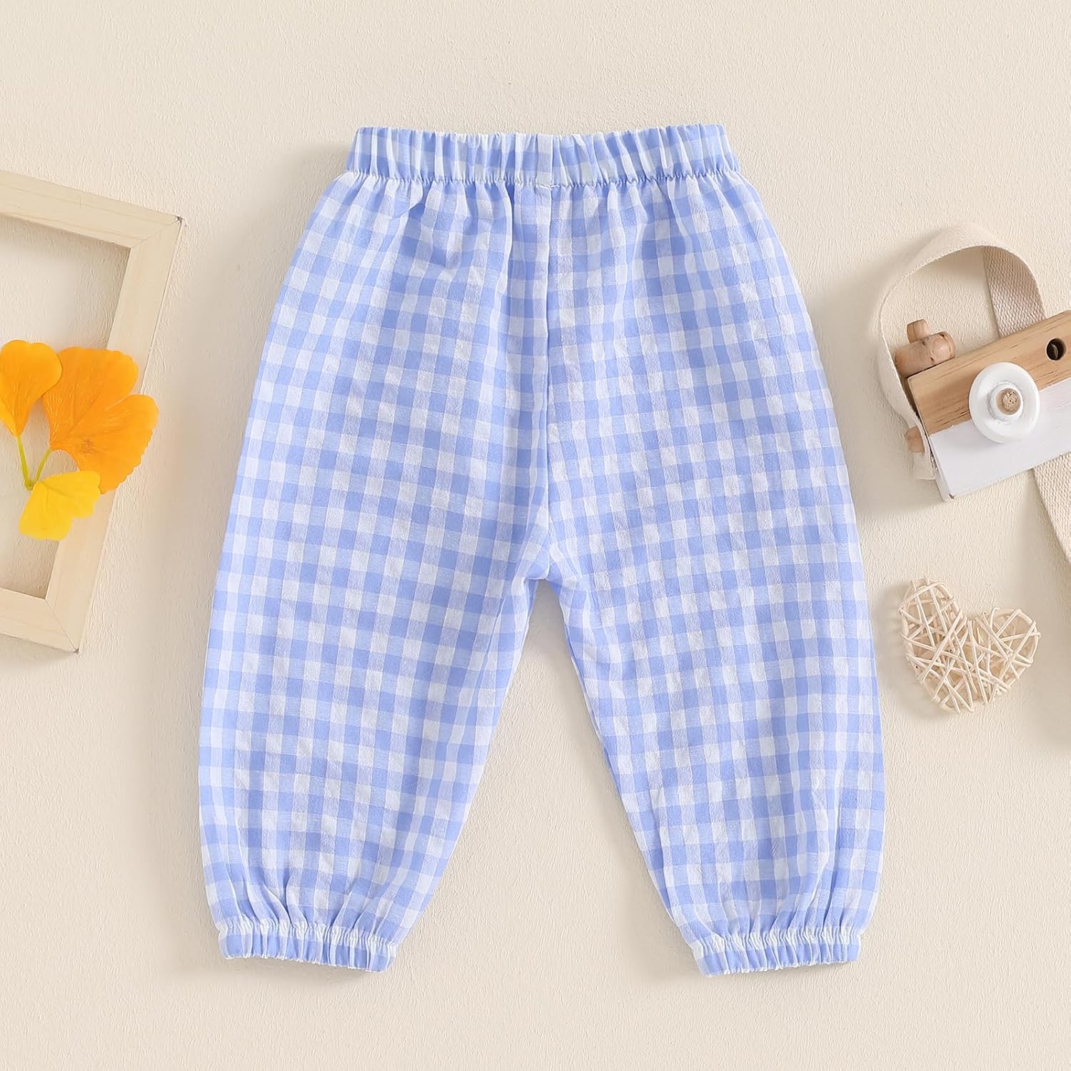 Cute Plaid Pants for Kids Elastic Waist Autumn wear