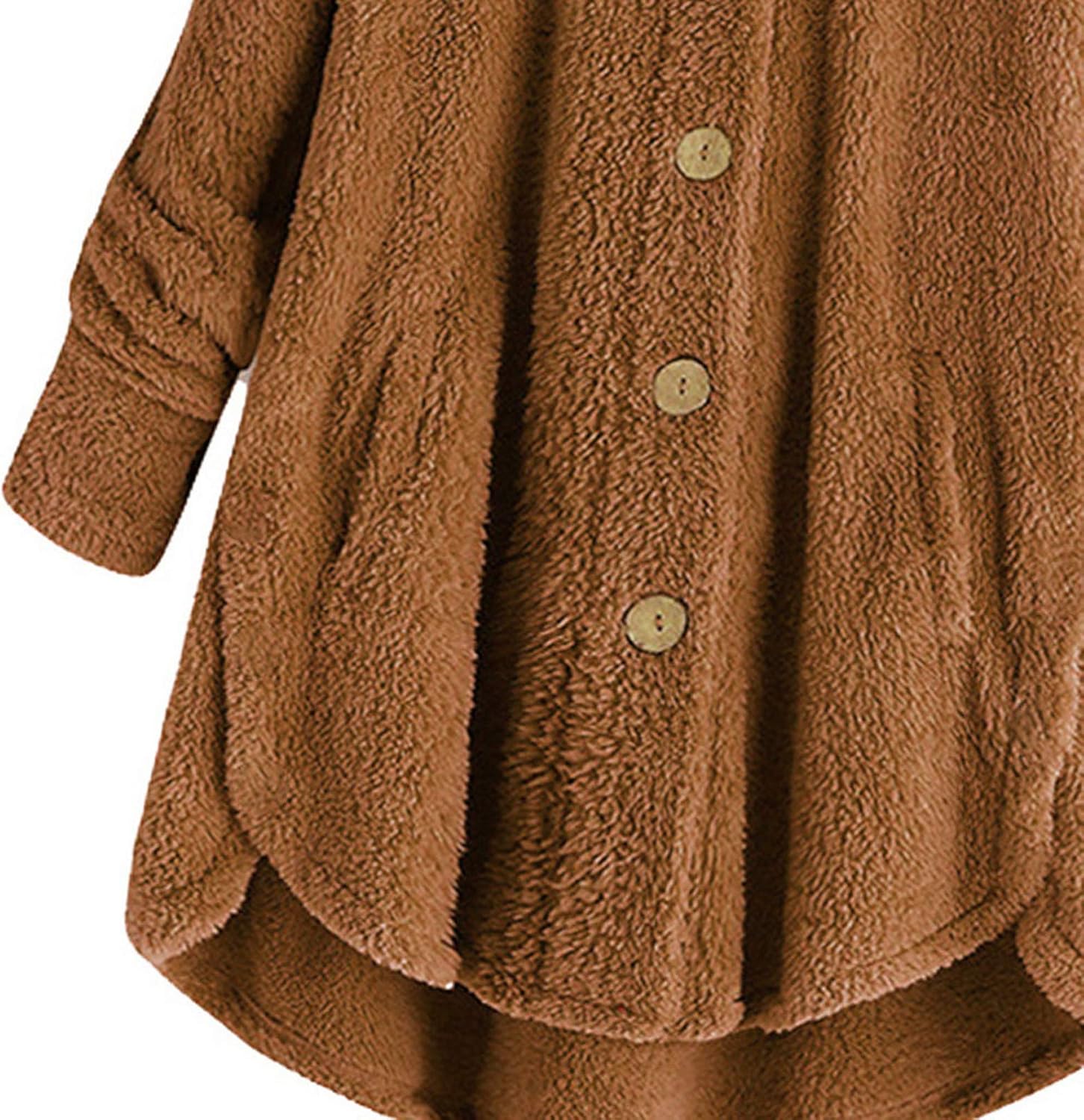 Womens Fuzzy Sherpa Jacket with Pockets