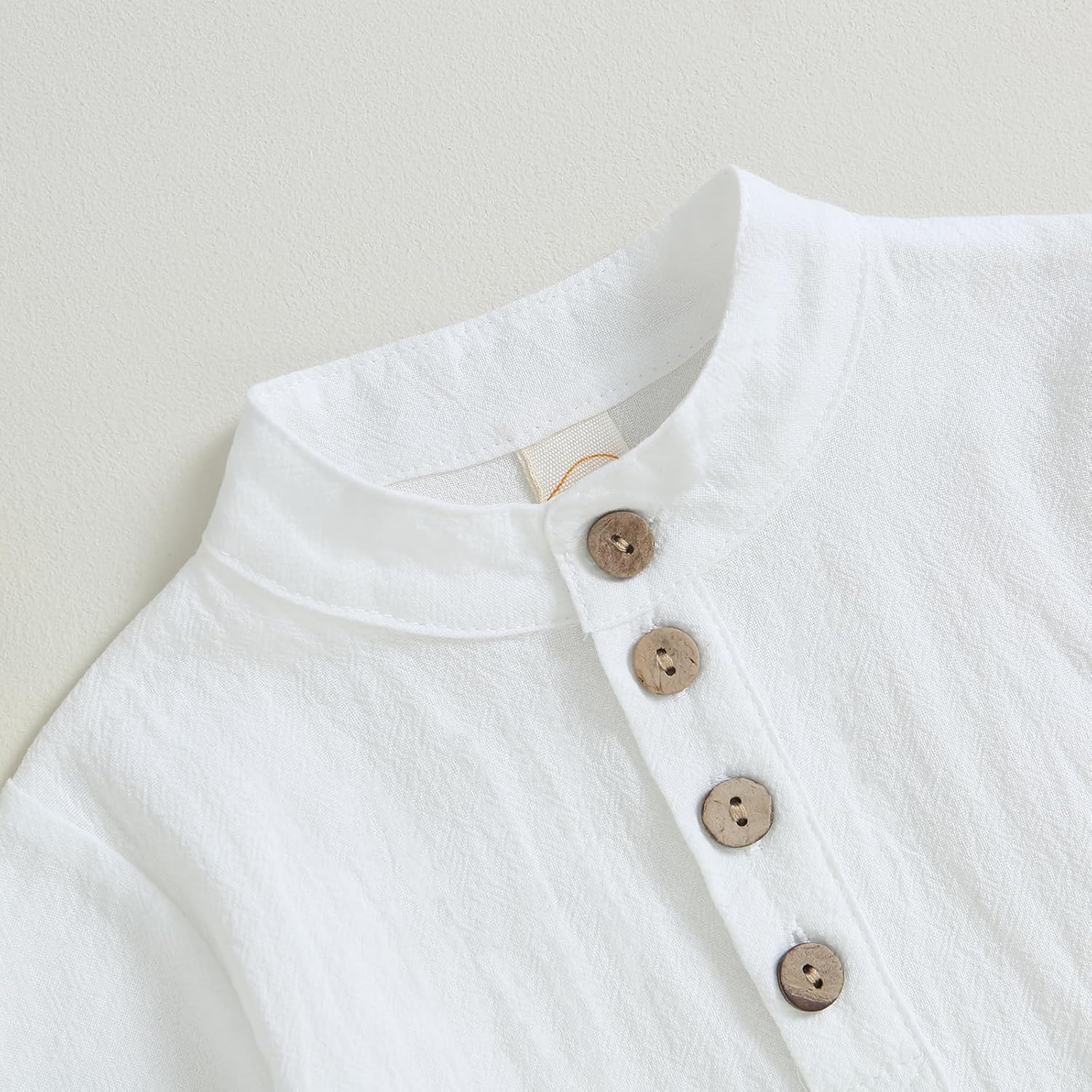 Littlegentleman toddler boys cotton linen henley shirt and pants set