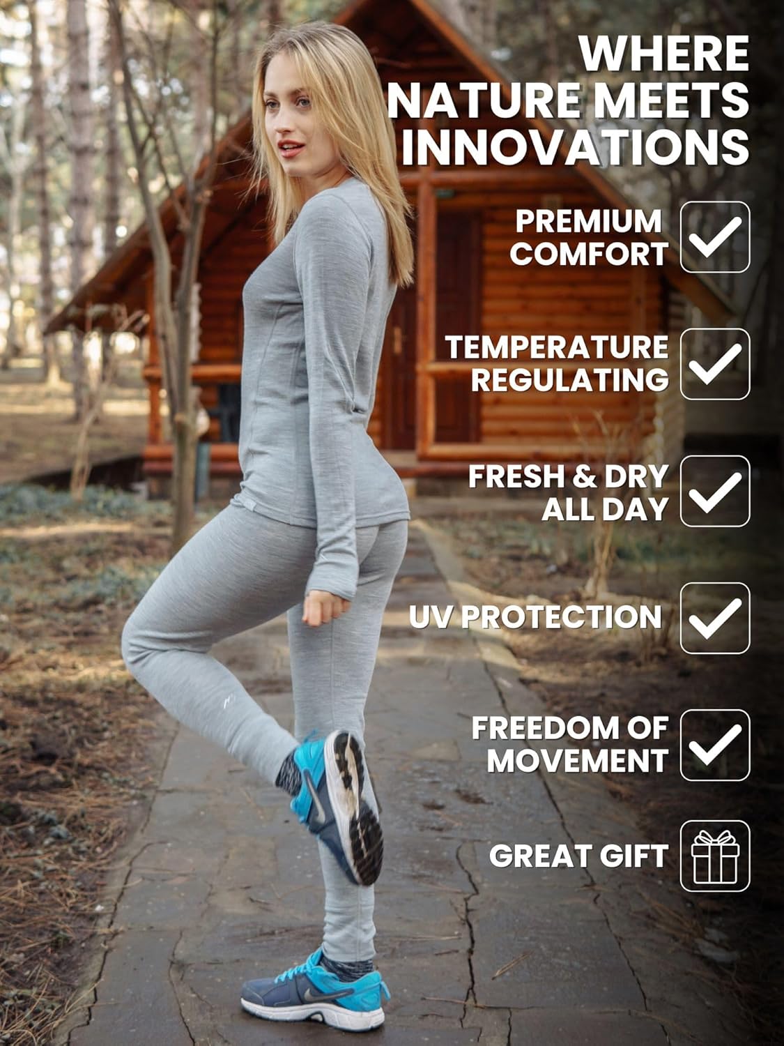 Merino Wool Base Layer Womens Pants
