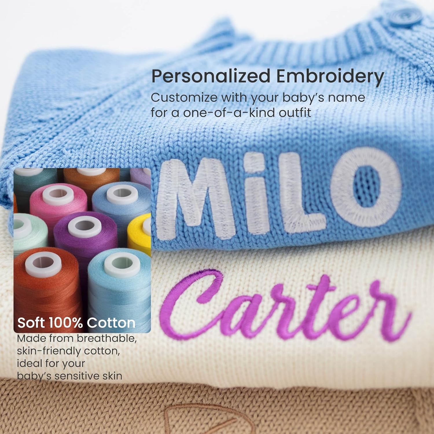 Personalized Baby Romper Set with Unique Embroidery for Newborns