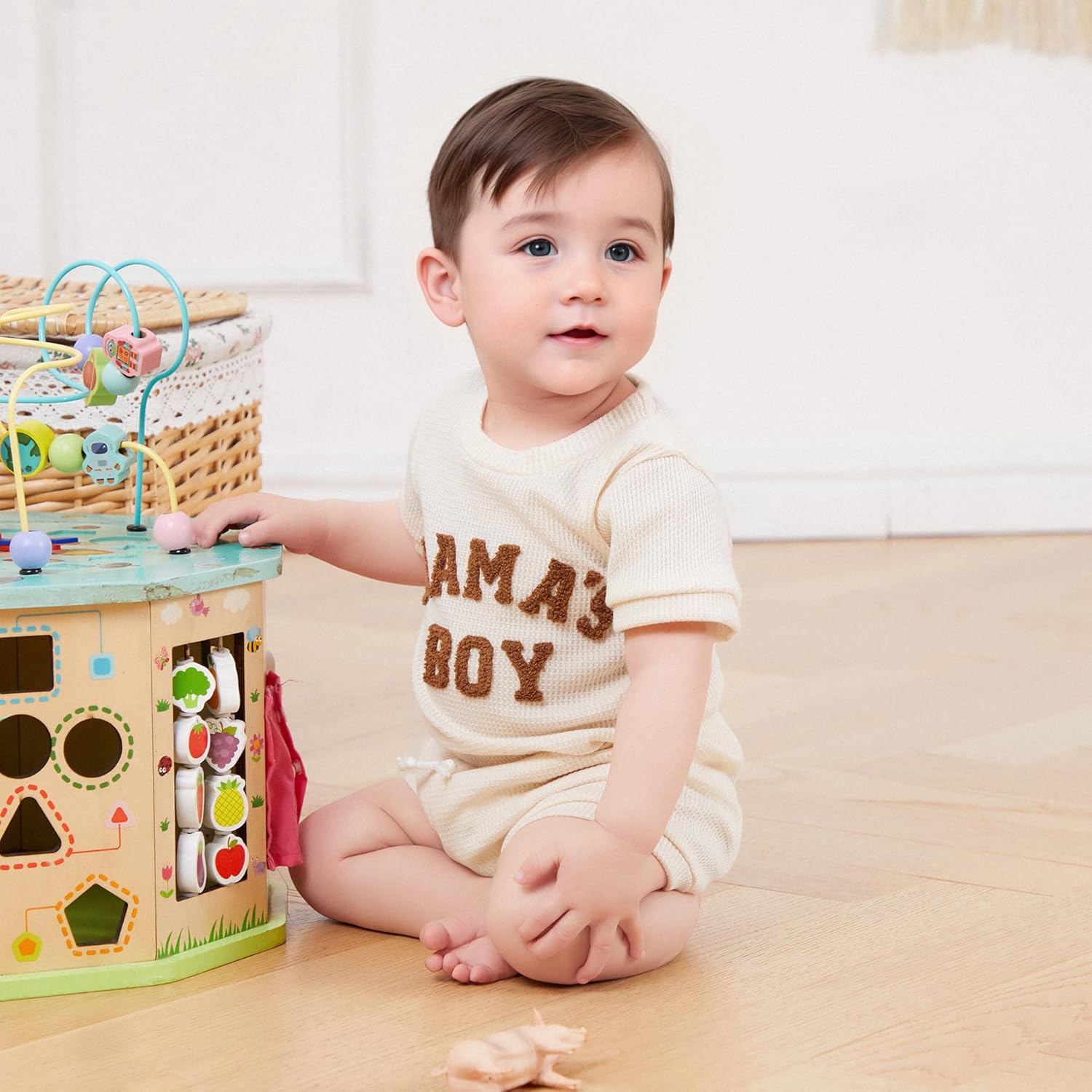 Douhoow Baby Boy Summer Outfits Romper Shorts Set Embroidered Tote