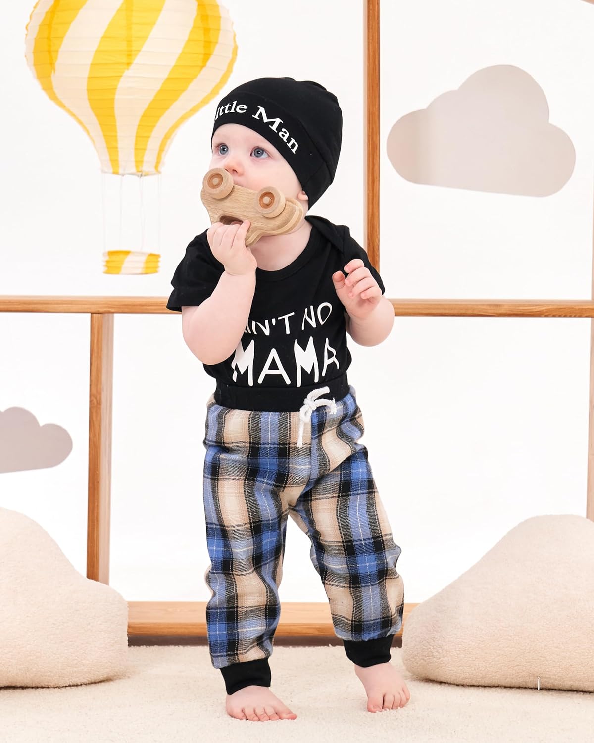 Renotemy Newborn Baby Boy Clothes Outfits Long Pants Toddler Set