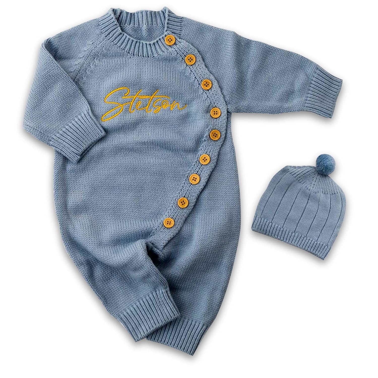 Personalized Baby Romper Set with Unique Embroidery for Newborns