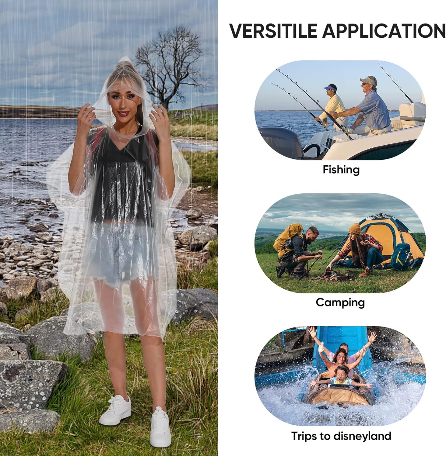 APEXUP Perfect Disposable Rain Ponchos for Adults Camping Hiking Travel