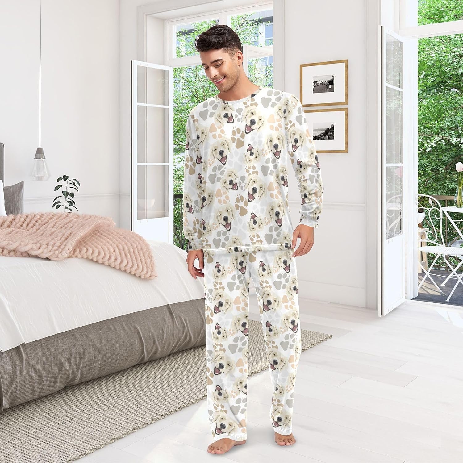 Laprad Mens Womens Pajama Set 2-Piece