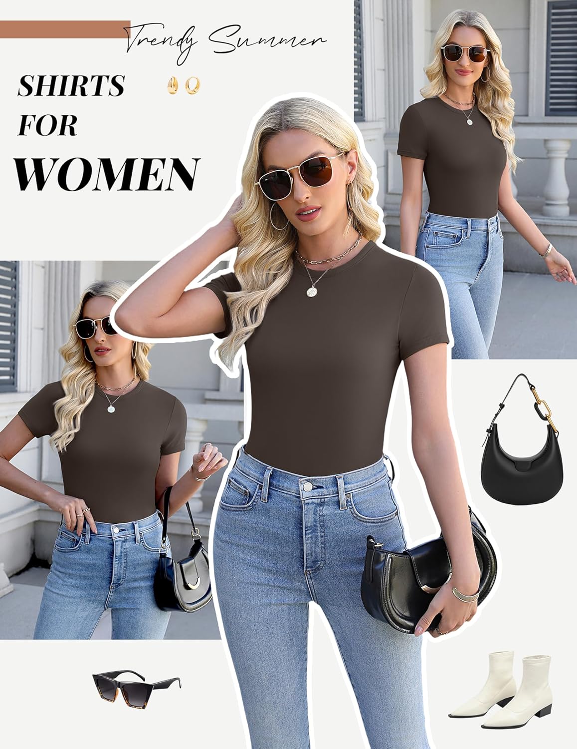 Ekouaer 3-Pack Womens Basic Thermal T-Shirts