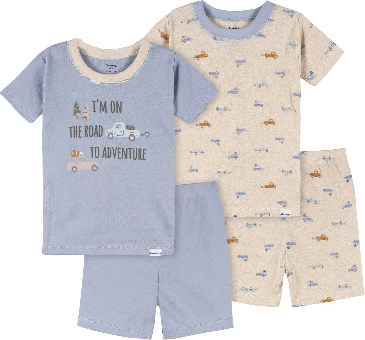 Gerber Baby Boys Toddler Snug Fit 4-Piece Pajama Set