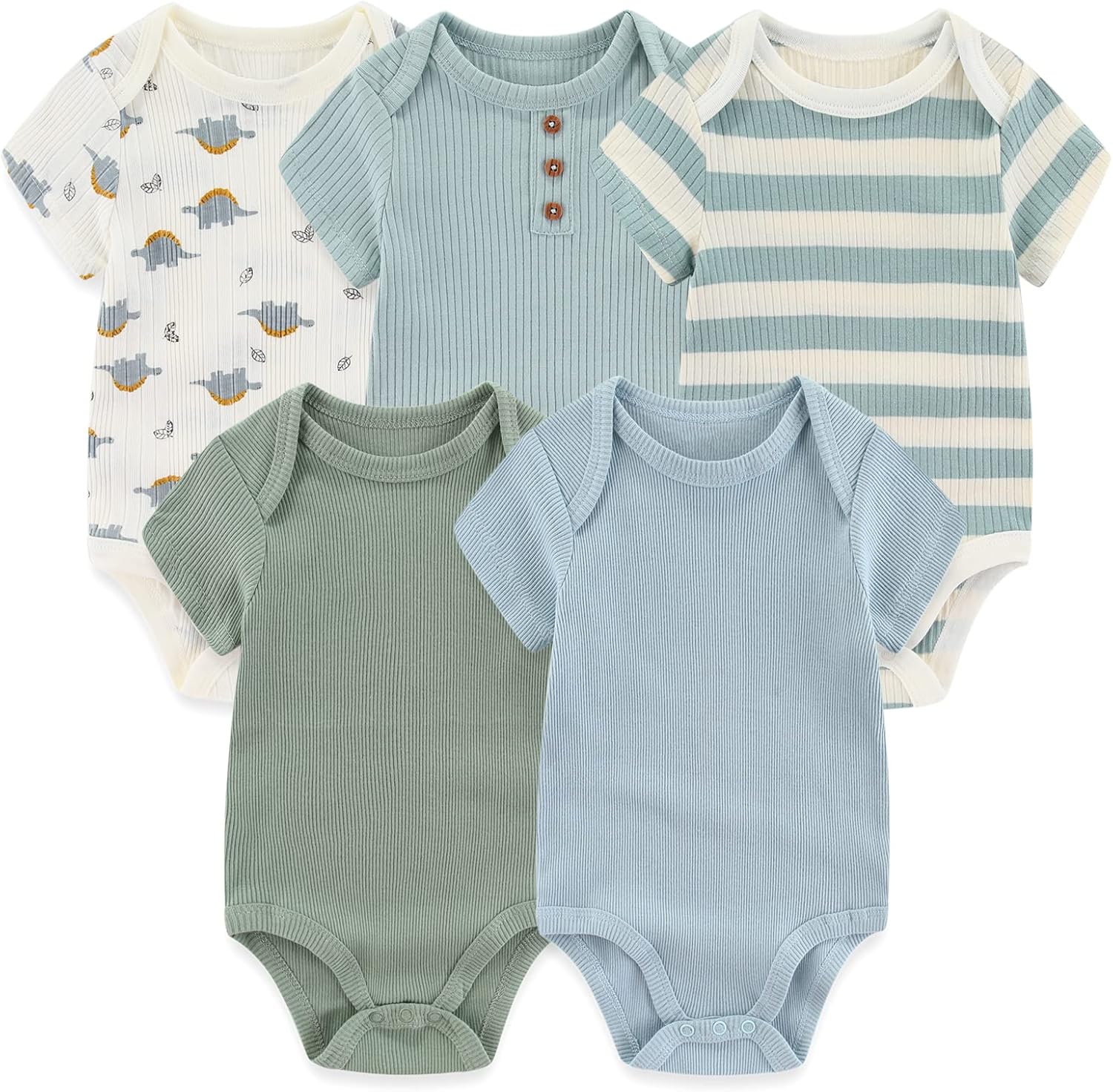 MAMIMAKA Newborn Baby Short Sleeve Bodysuit