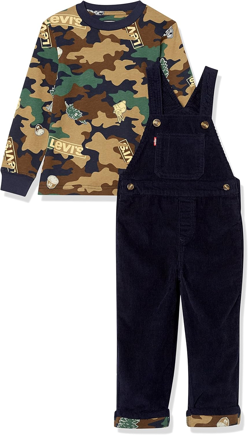 Levis Baby Boys Graphic T-Shirt Overalls 2-Piece Set