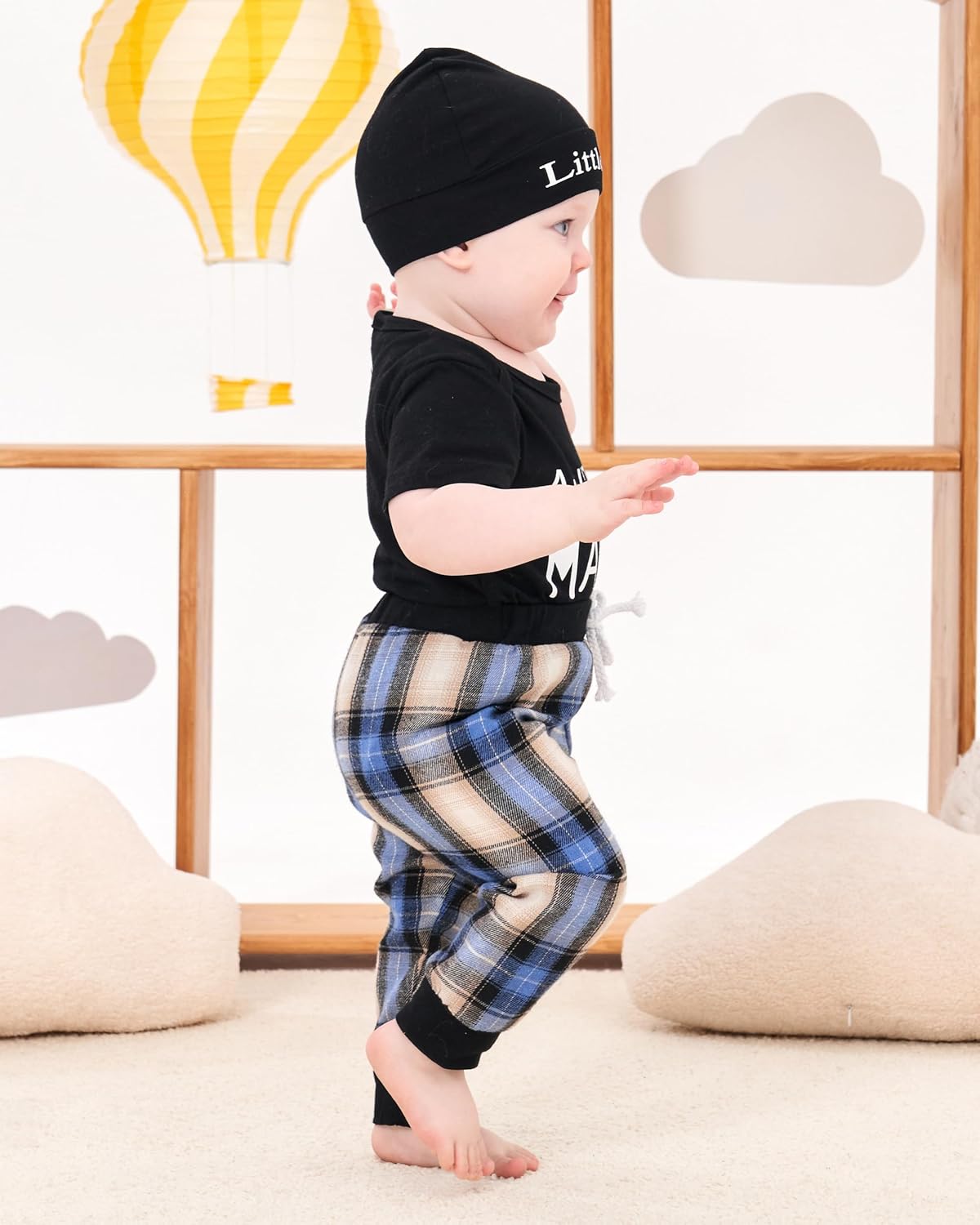 Renotemy Newborn Baby Boy Clothes Outfits Long Pants Toddler Set