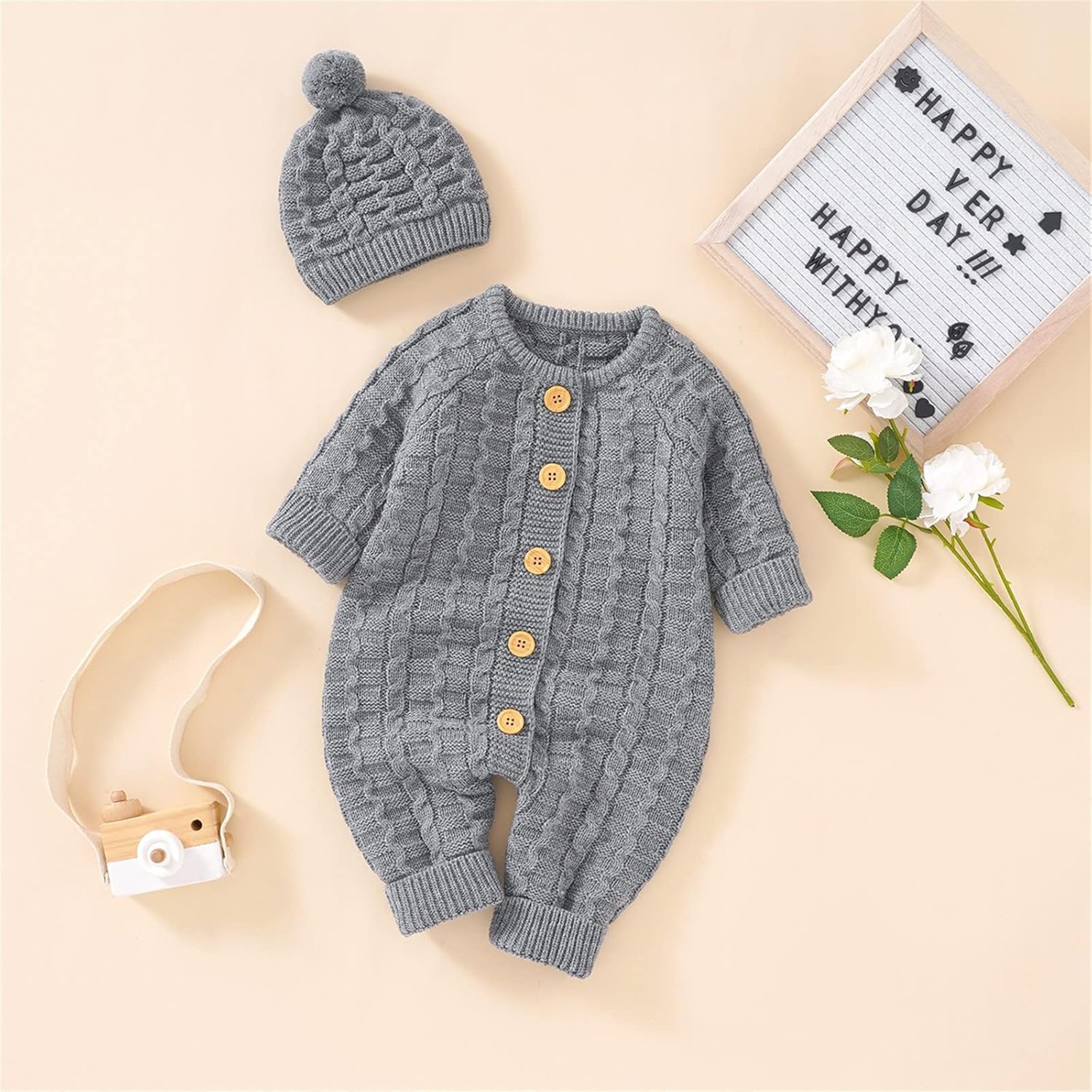 Knitted Solid Knit jumper sweatshirtRomper for Kids Boys and Girls