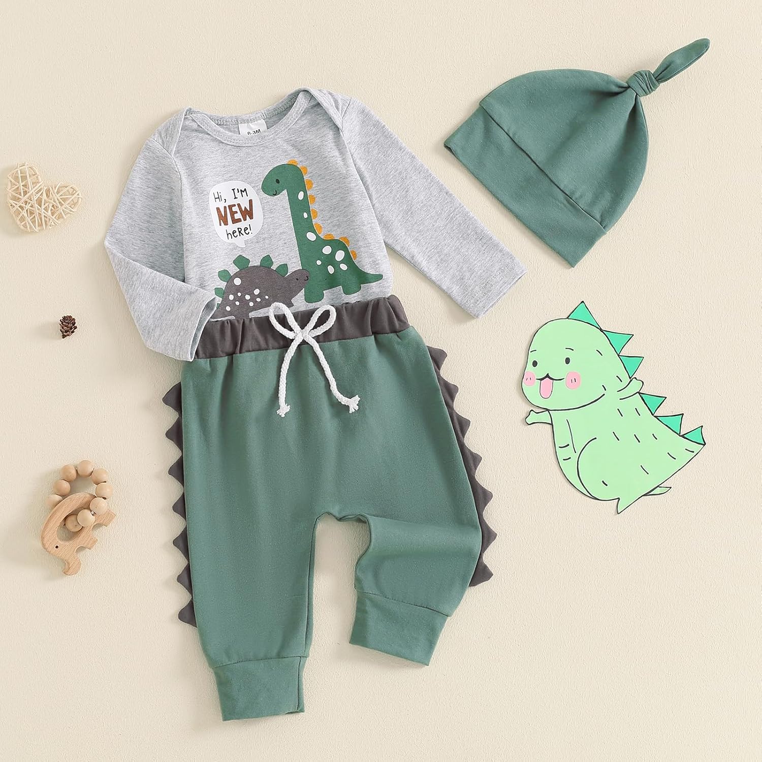 Dinosaur Newborn Baby Boy Outfit