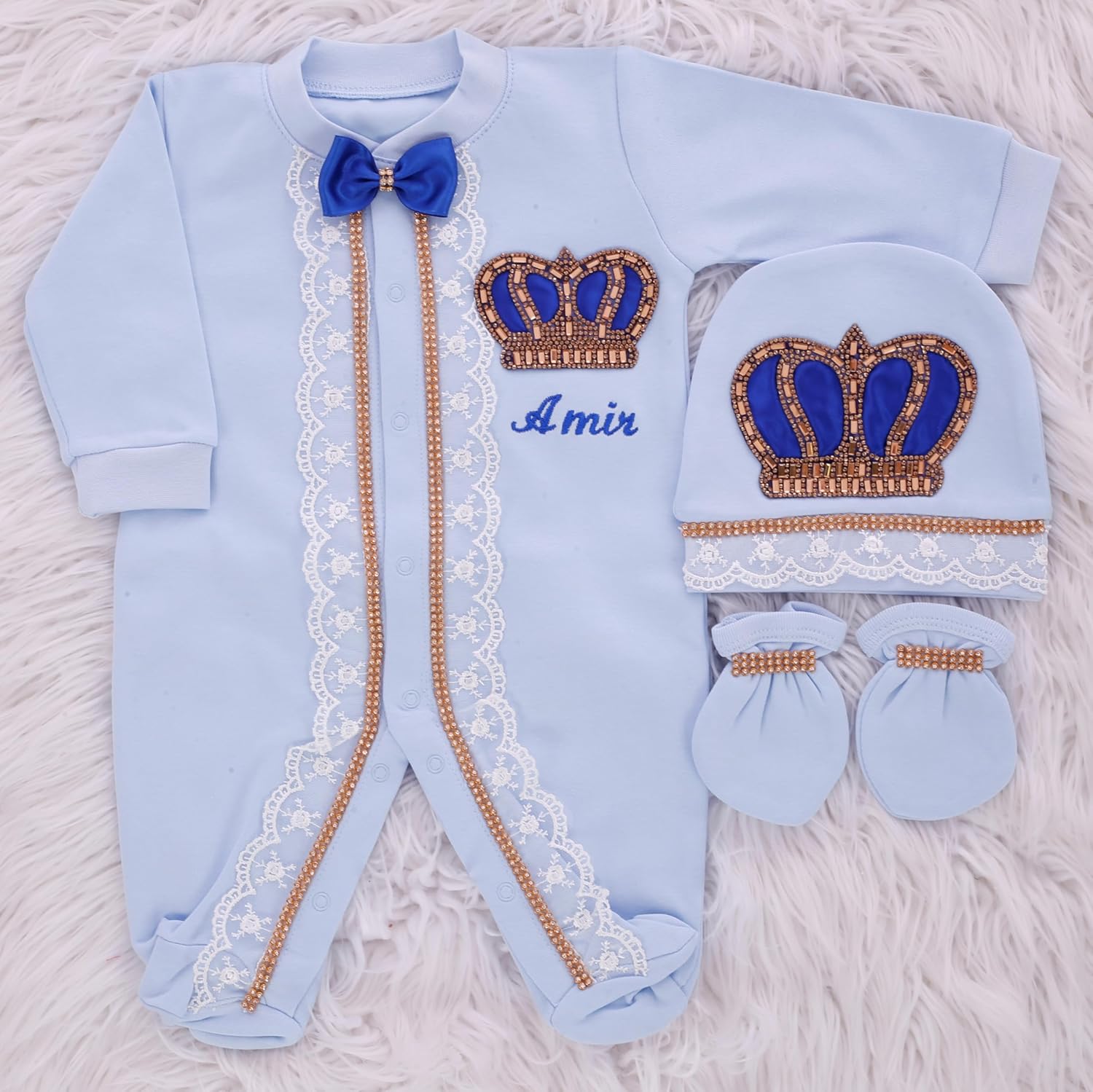 Personalized Unique Treasured Baby Boy 3-Piece Set