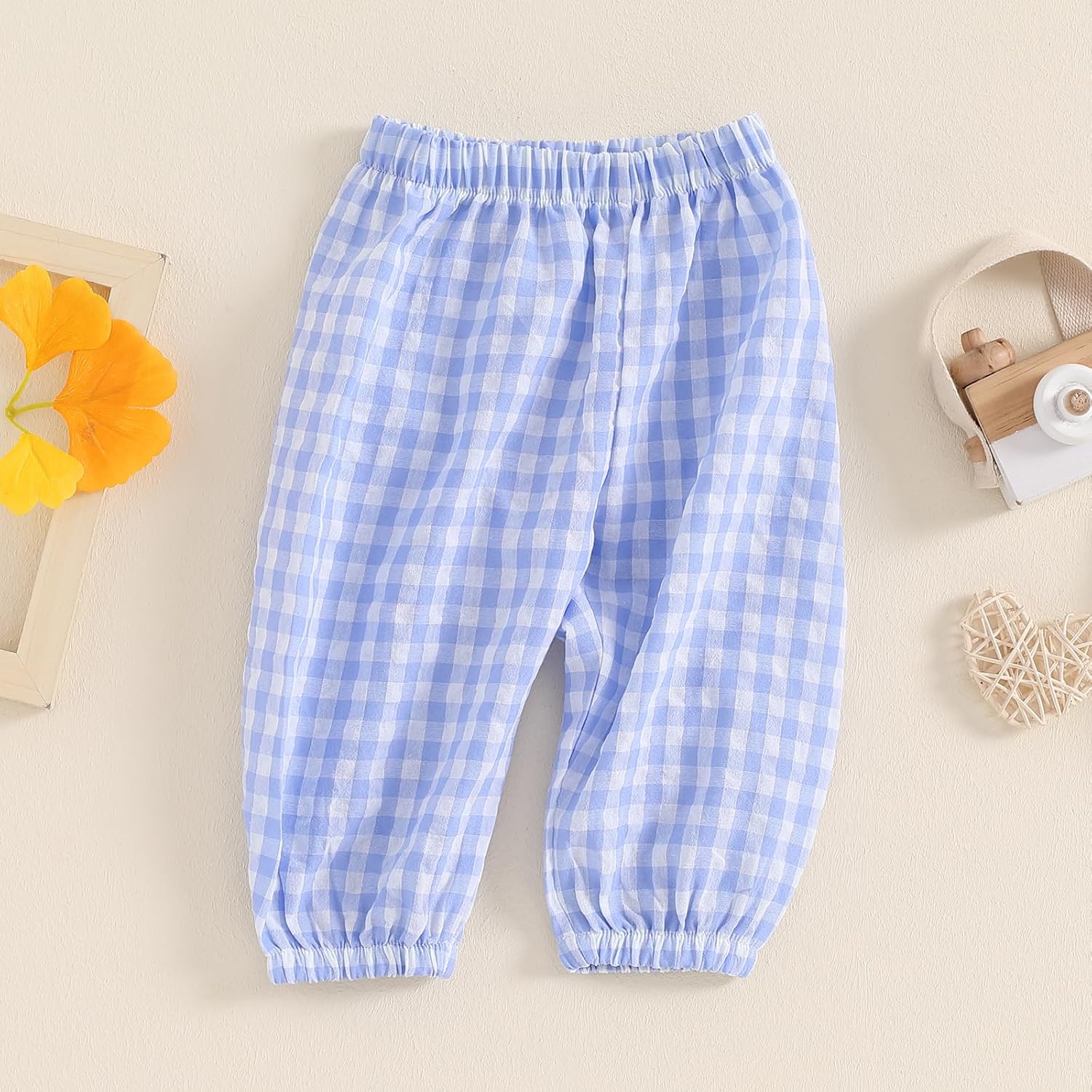 Cute Plaid Pants for Kids Elastic Waist Autumn wear