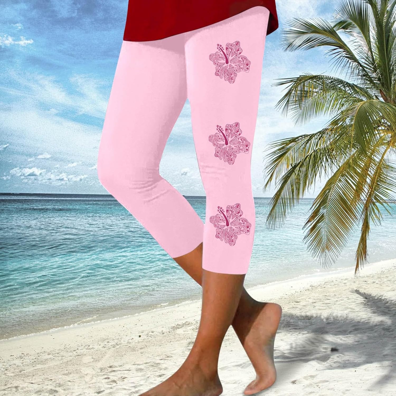 Sfascumop Womens Lightweight Casual Presents Capri Pants
