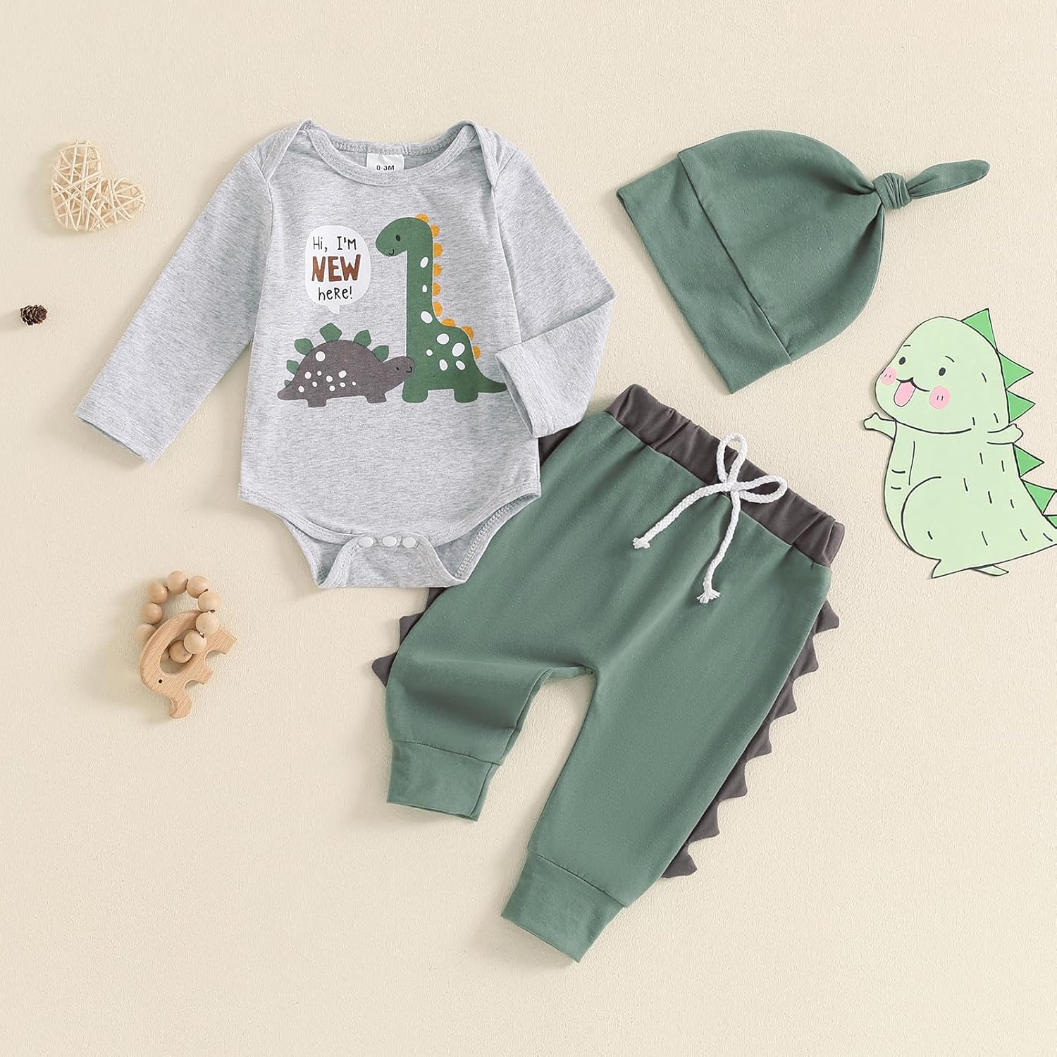 Dinosaur Newborn Baby Boy Outfit