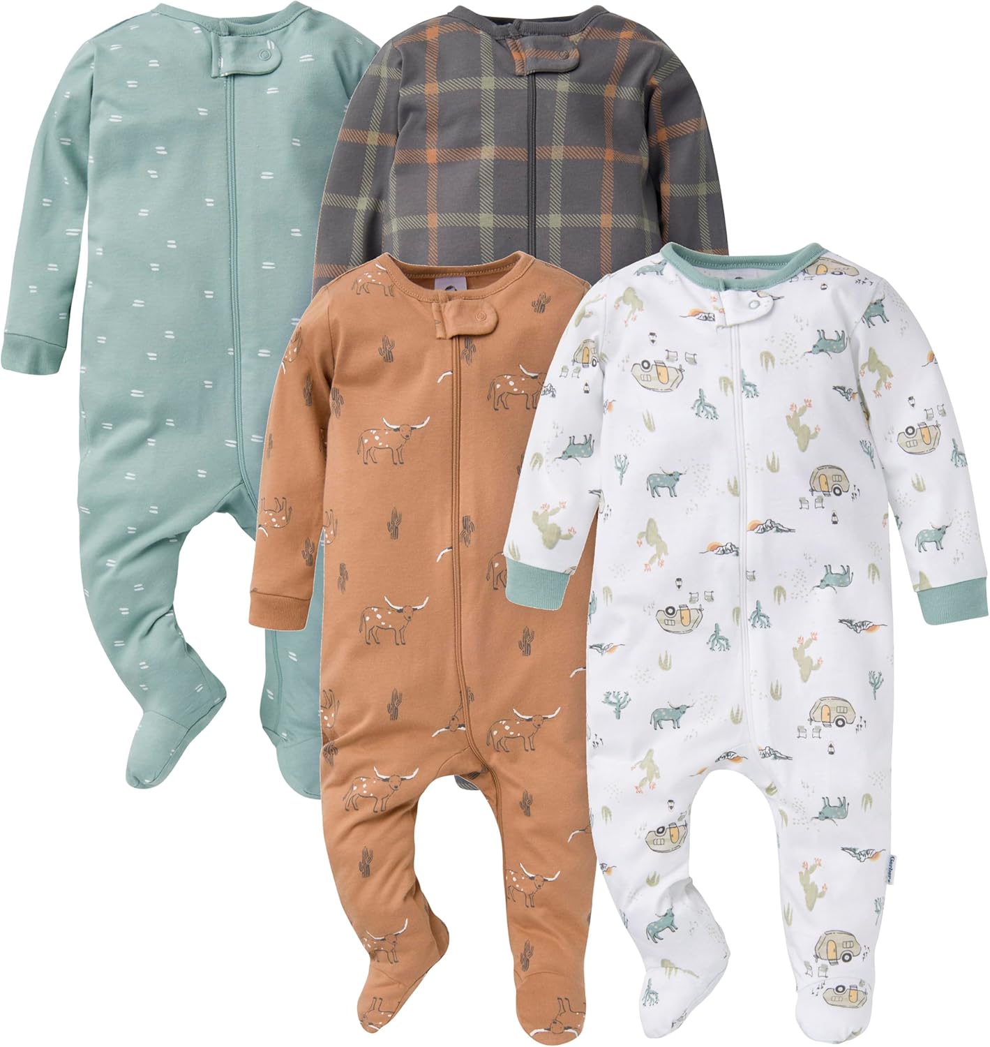 4-Pack Sleep N Play Footie Set for Boys