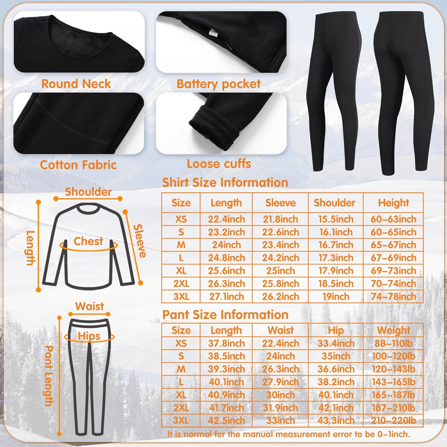 Heated thermal pants for women with 8 zones