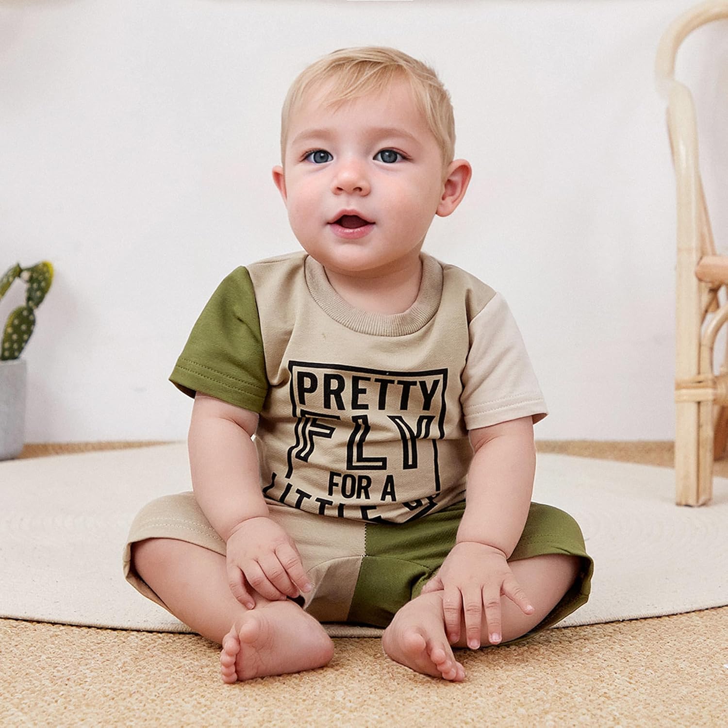 Allshope Toddler Boy Summer Outfit 2-in-1 Shorts Set