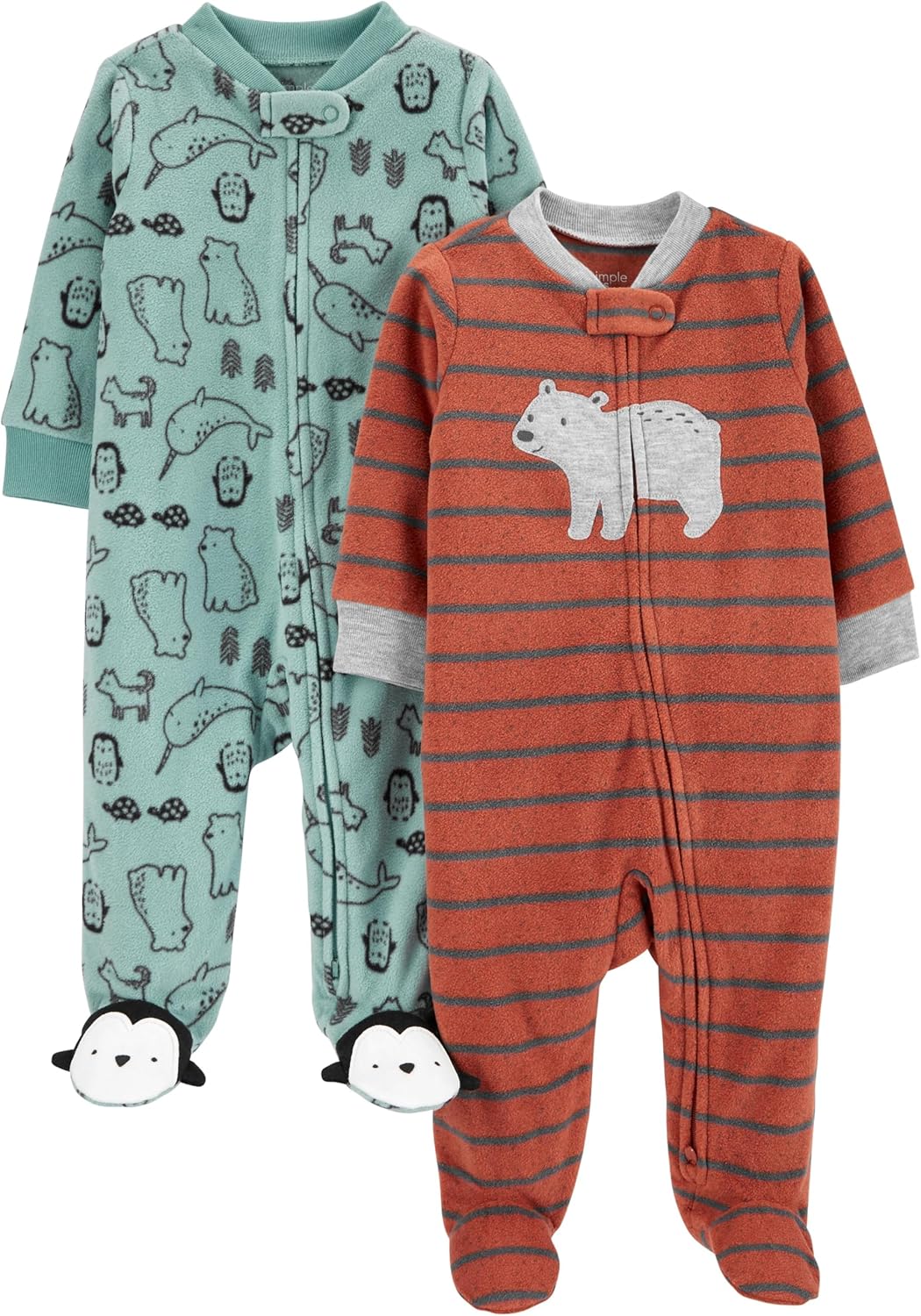Simple Joys by Carters 2-Pack Fleece Footed