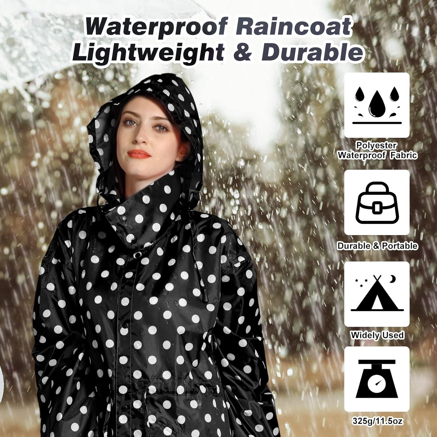 SOPPY Womens Waterproof Rain Jacket