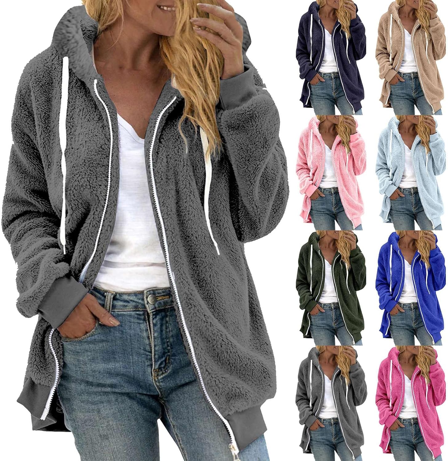 Premium Winter Fleece Sherpa Jacket for Women - Soft Warm and Durable