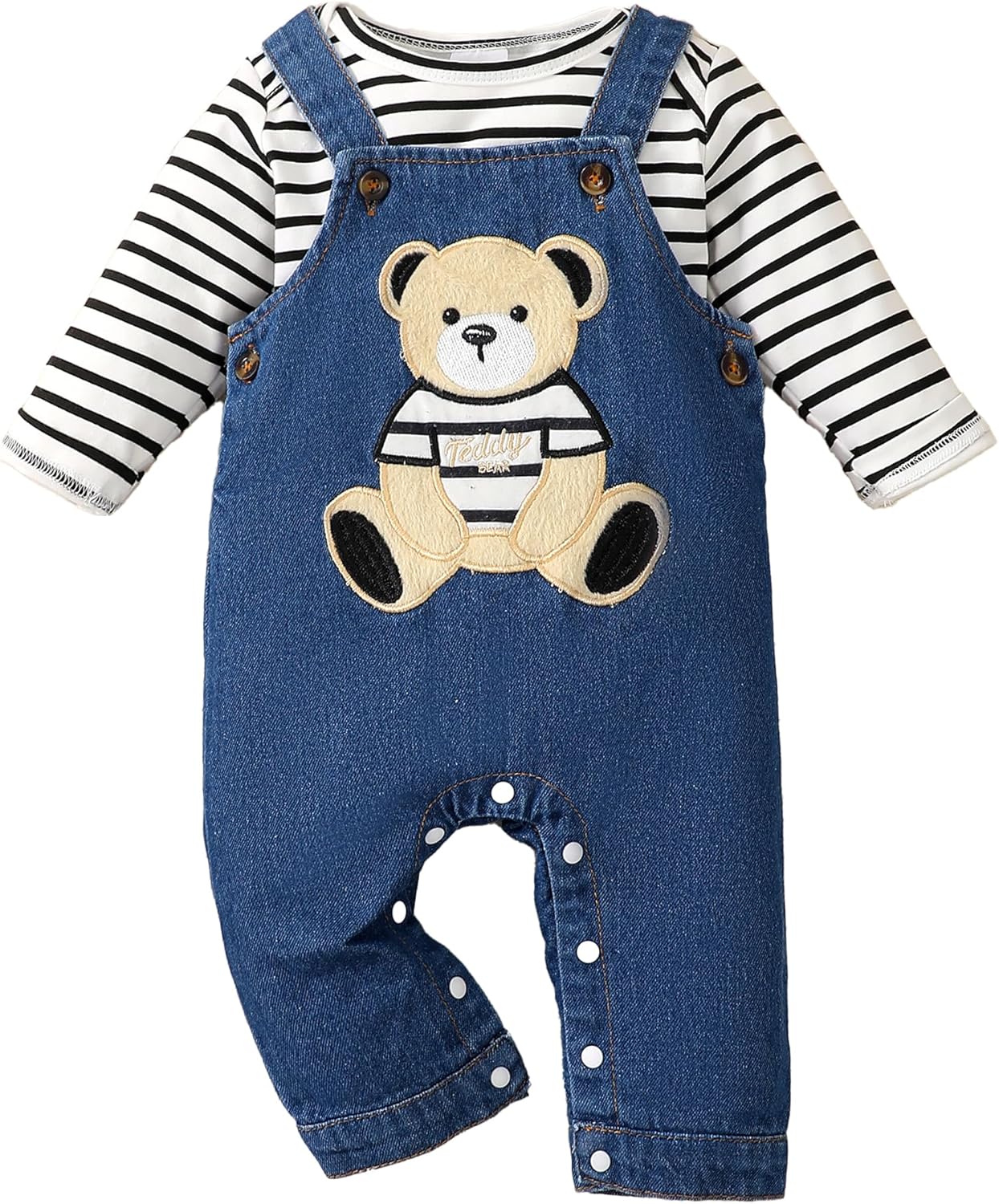 NZRVAWS Newborn Boy Stripe Animal Romper Overalls 0-18
