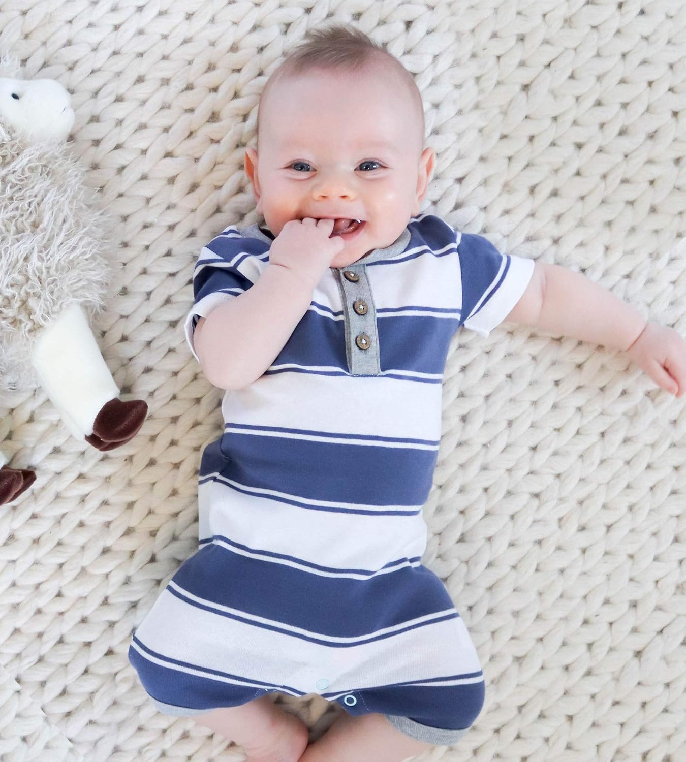 Burts Bees Baby BoysRomper for Summer