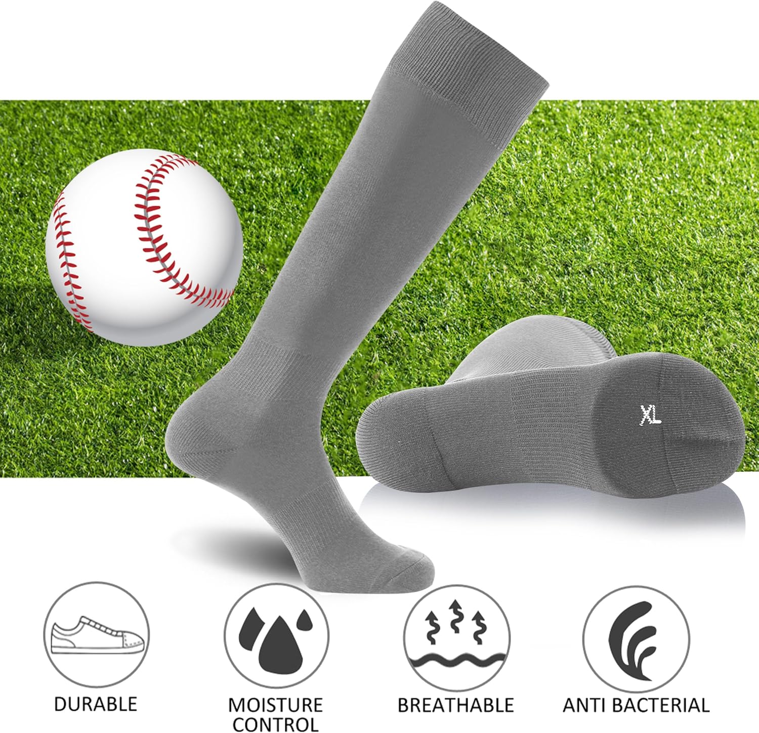 FOOTPLUS Knee-High Sports Socks Unisex