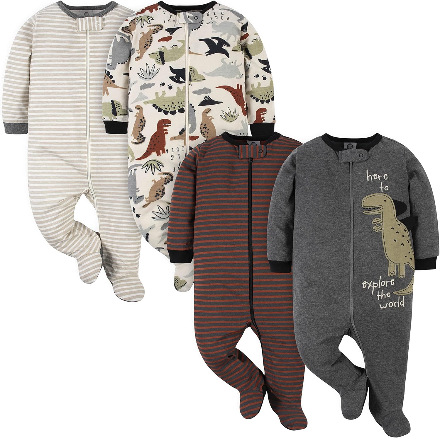 Gerber Boys 4-Piece Sleep N Play Footies