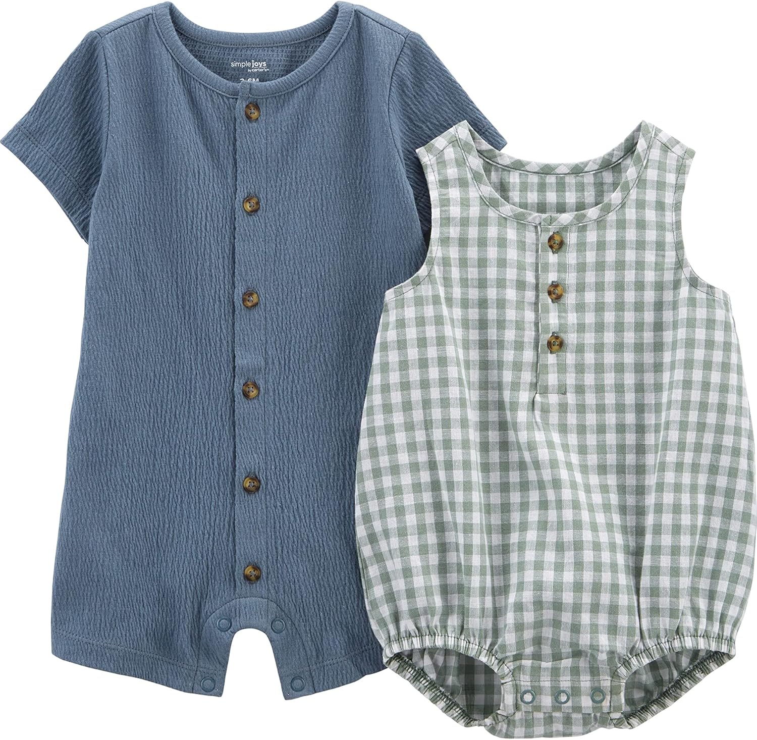Simple Joys Button Rompers Baby Boys Real Comfy Mostly Style