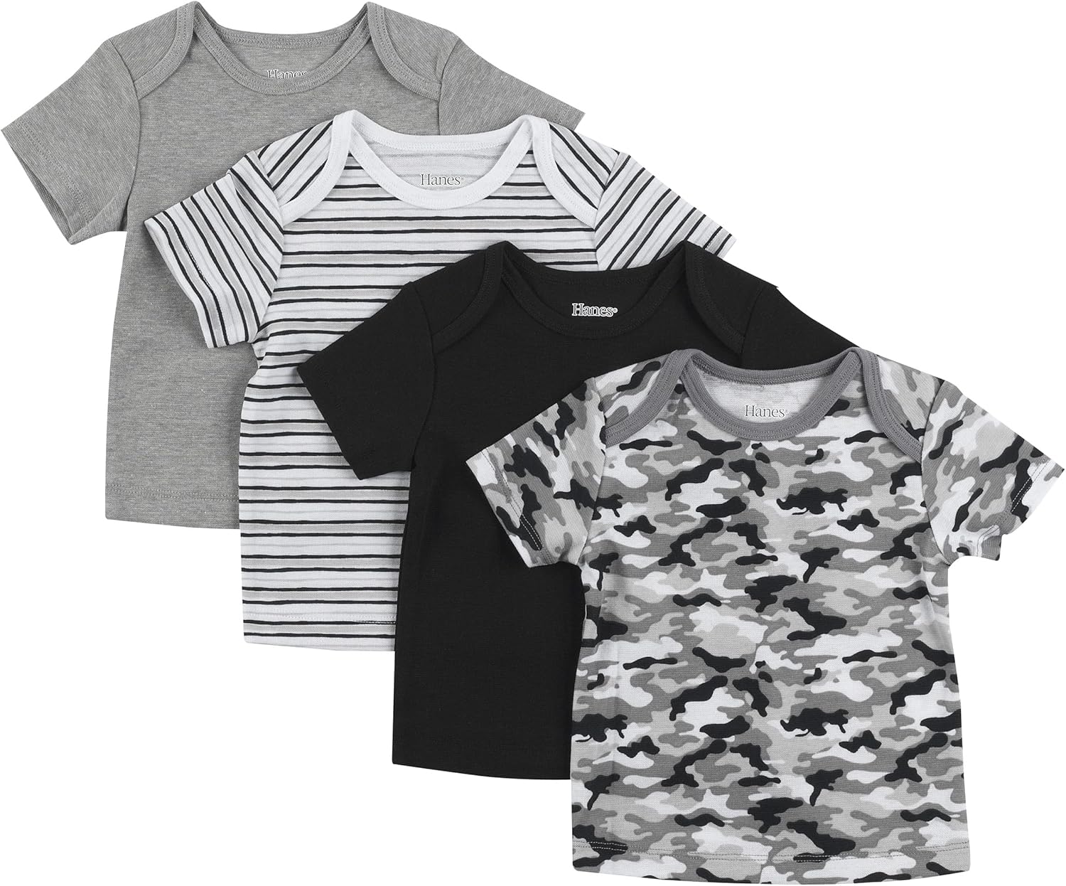 Hanes Baby Short Sleeve Flexy Soft Stretch T-Shirt 4-Pack