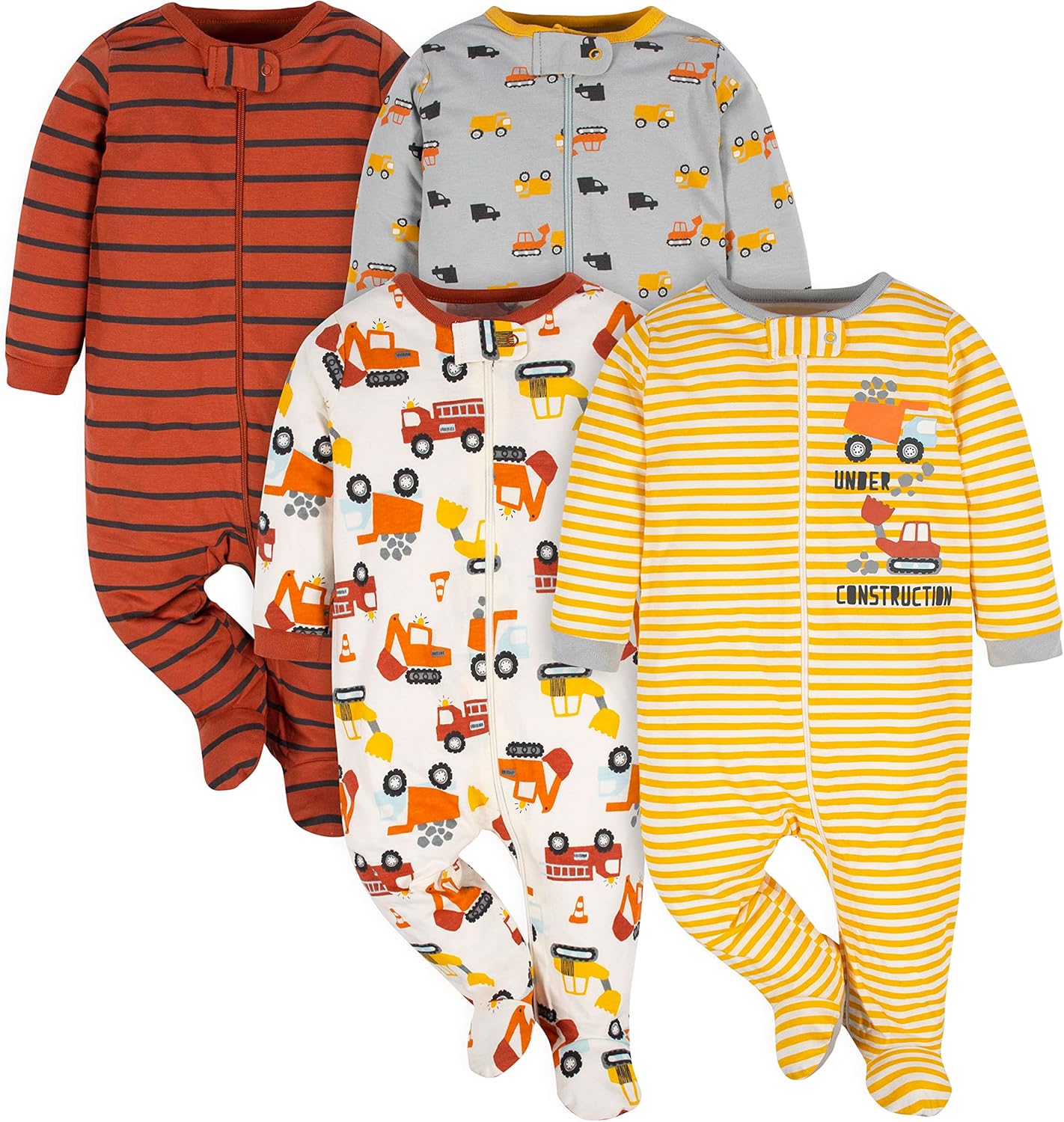 4-Pack Sleep N Play Footies for Babies - Soft Warm Comfortable