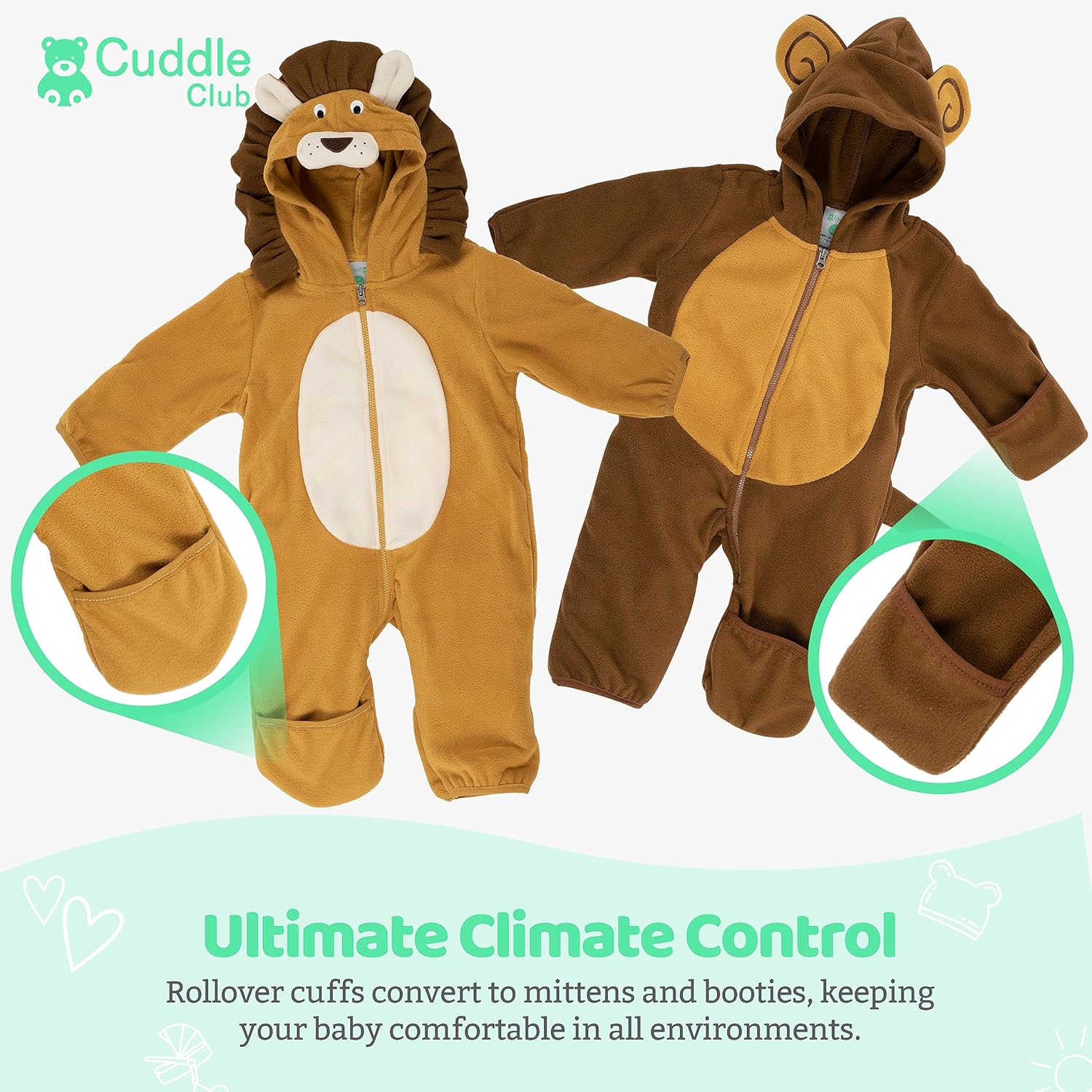 Cuddle Club Fleece Baby Bunting Bodysuit