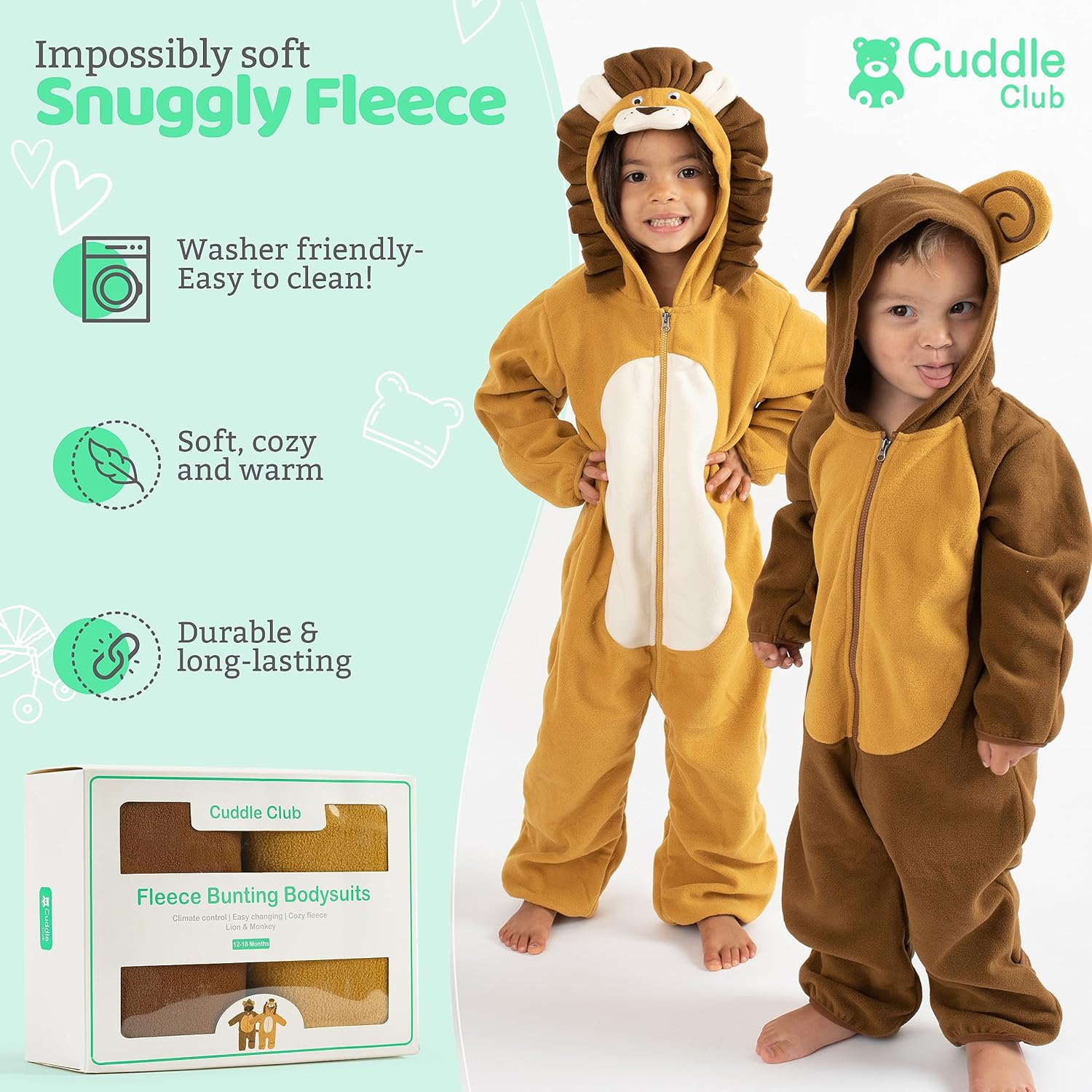 Cuddle Club Fleece Baby Bunting Bodysuit